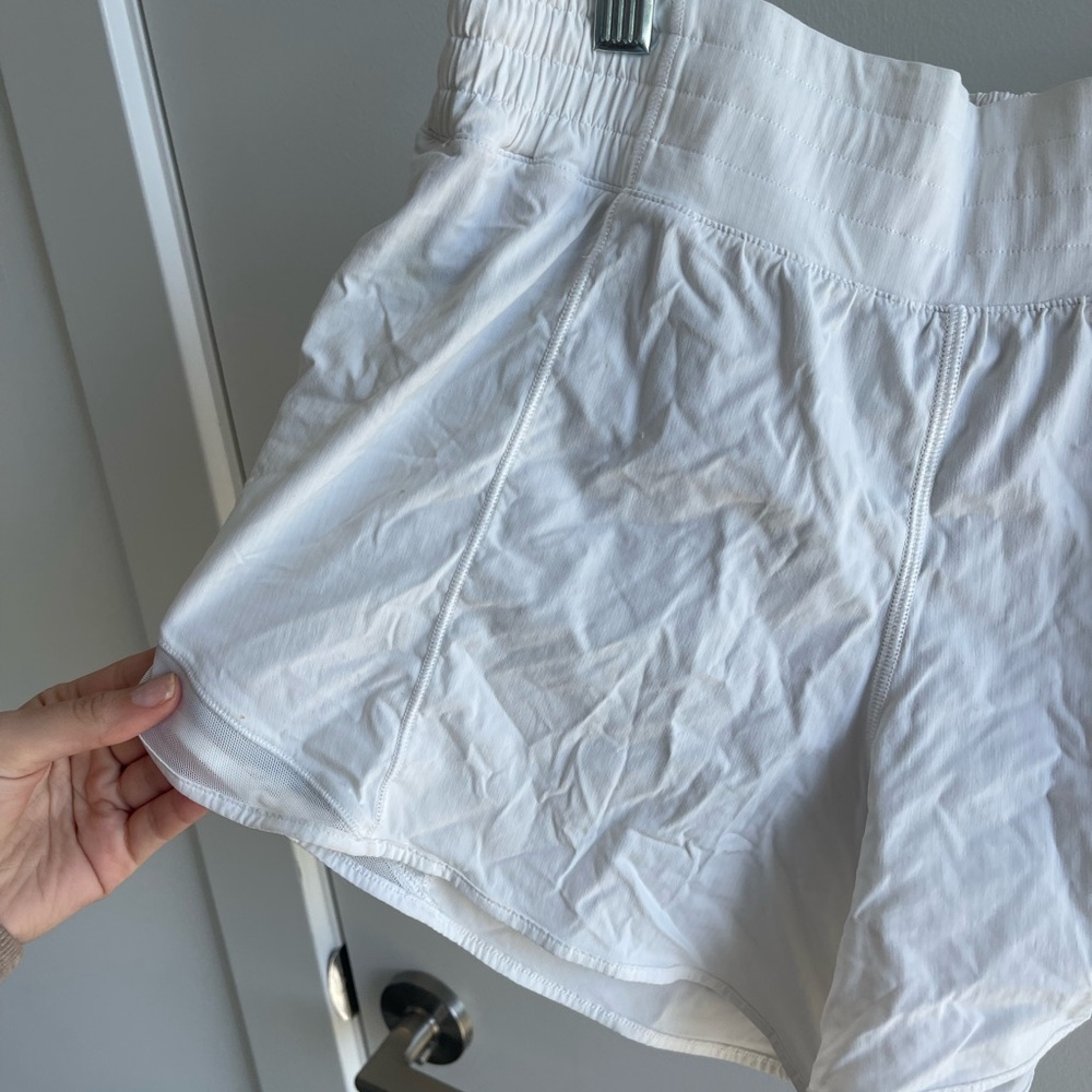Lululemon Hotty Hot White Athletic Running Shorts - Picture 2 of 7